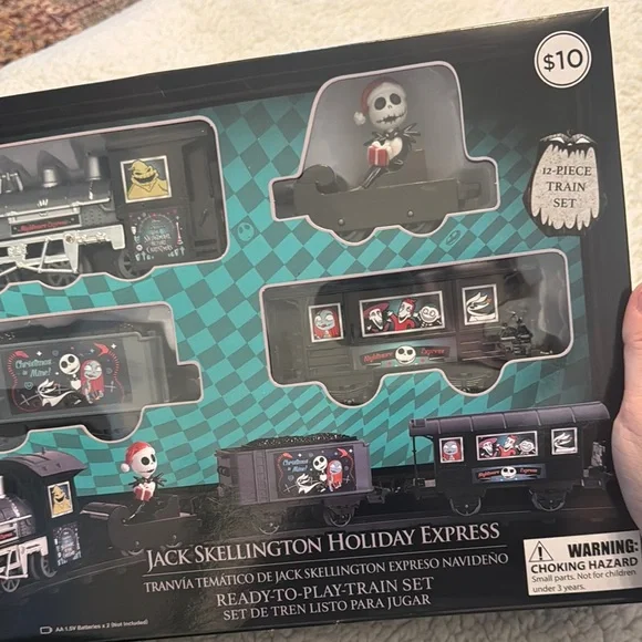 Disney Black and Silver Jack Skellington Holiday Train Set - Picture 2 of 6